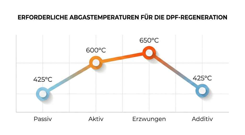Erforderliche Abgastemperaturen für die DPF Regeneration